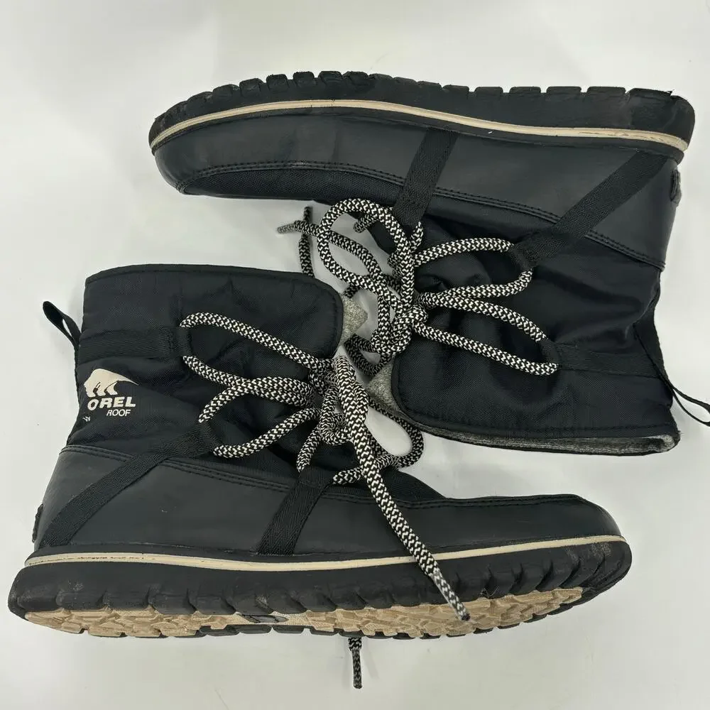 Sorel Boot Size 8 Black Cozy Explorer Waterproof Winter‎ Snow Fleece Lined
